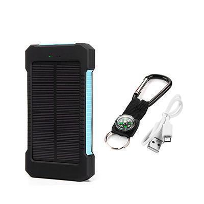 20000mAh Dual-USB Waterproof Solar Portable  Compass Battery Charger-xinru