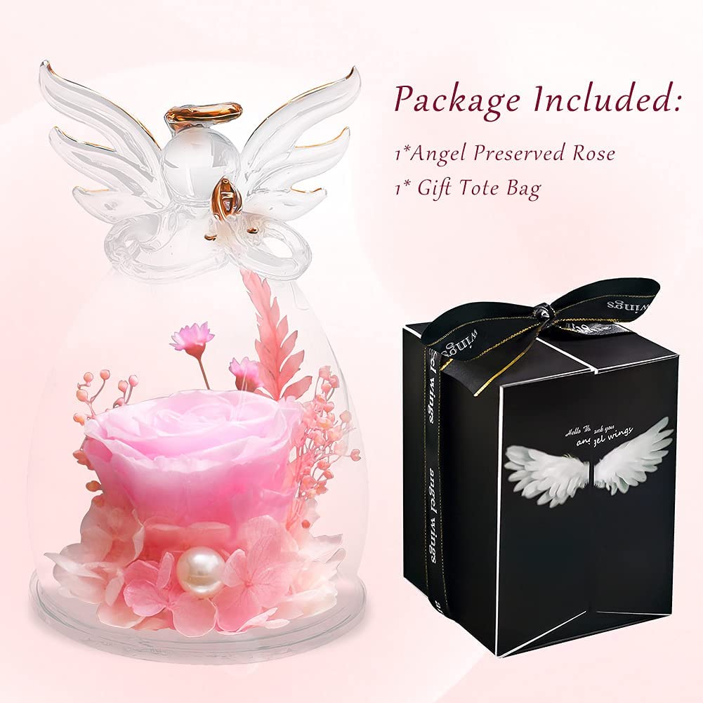 Mother's Day Gift Glass Bottle Handmade Rose Flowers And Love You Necklace-xinru