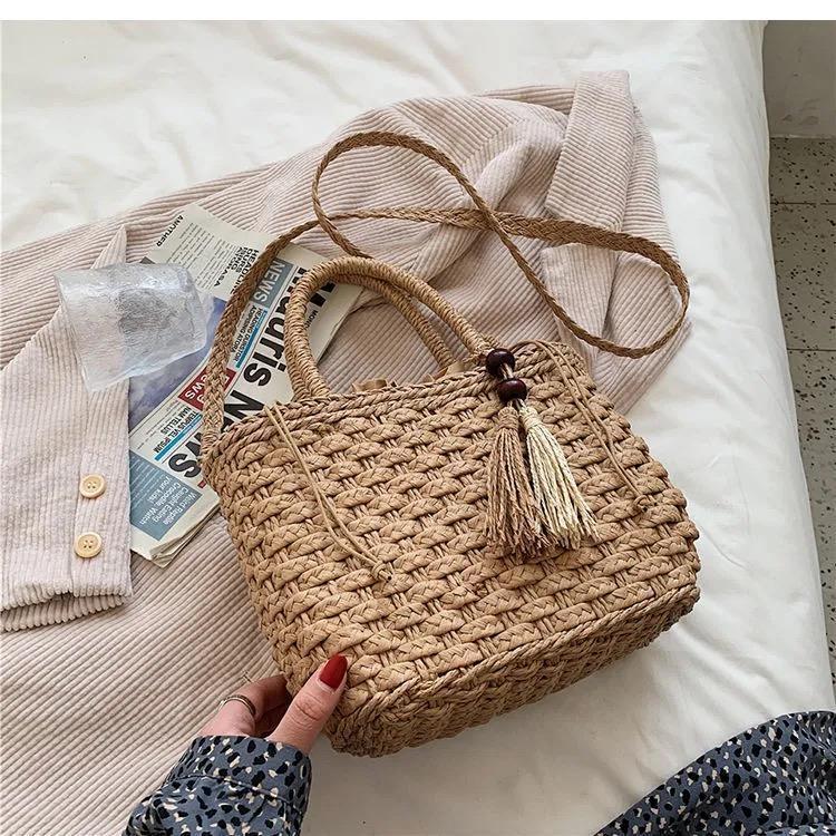 ウーブンバッグトートバッグショルダーバッグ-xinru shop