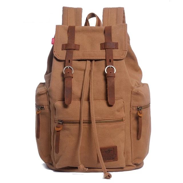 Vintage Travel Canvas Rucksack Backpack-xinru