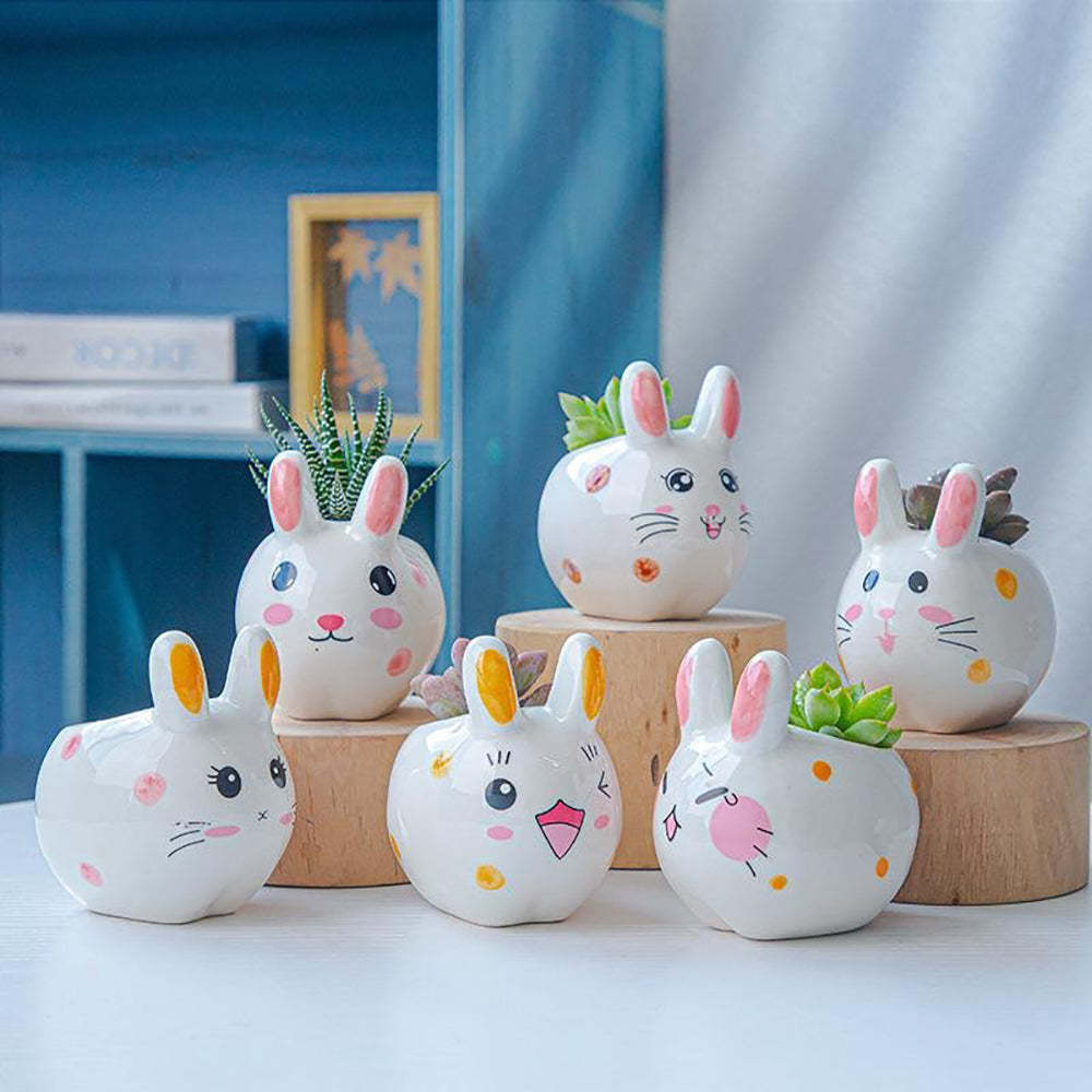 Rabbit Succulent Pots Cute Decorative Planter For Home Office-xinru