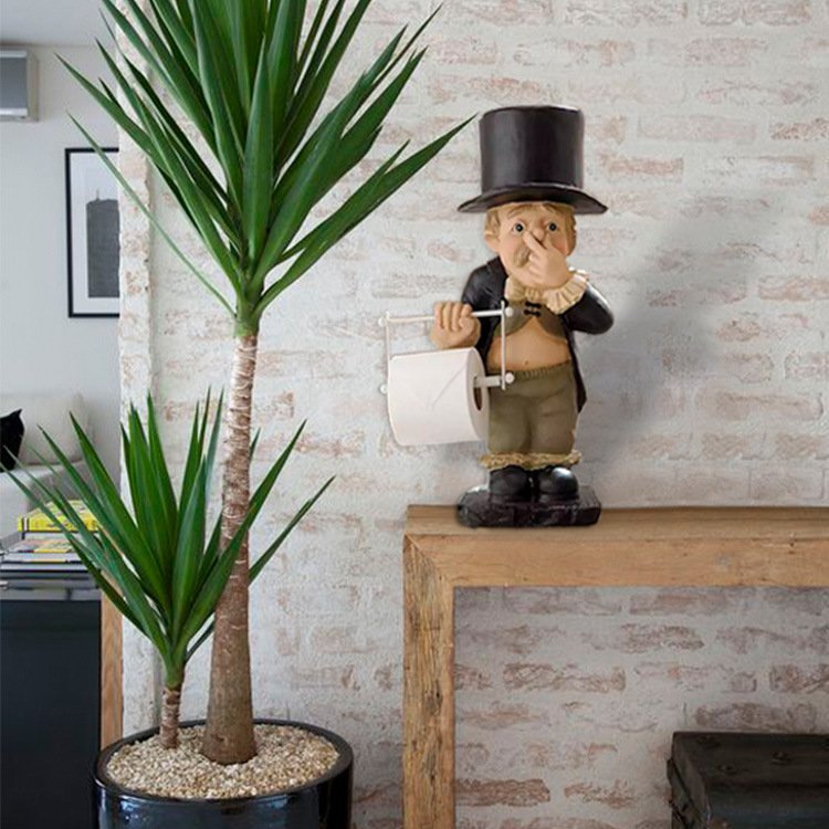 Toilet Butler with Roll Paper Holder Resin Ornament for Bathroom-xinru