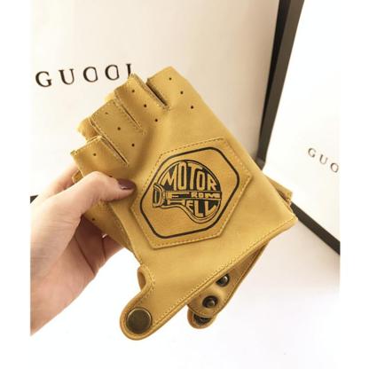 Motorcycle Retro Half Finger Gloves-xinru shop