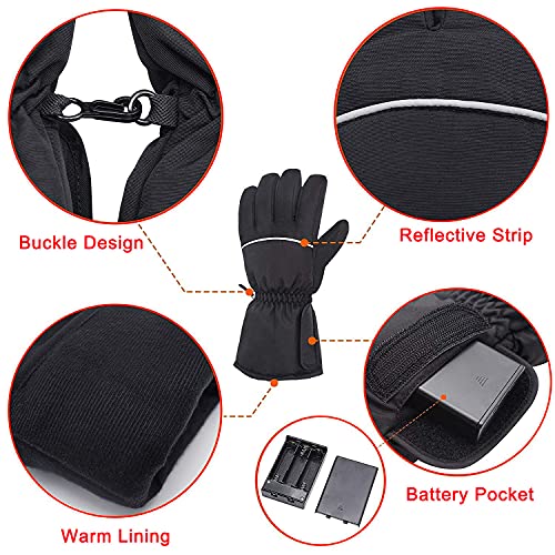 Unisex Electric Battery Powered Waterproof Warm Touchscreen Heated Gloves for Sports-xinru shop