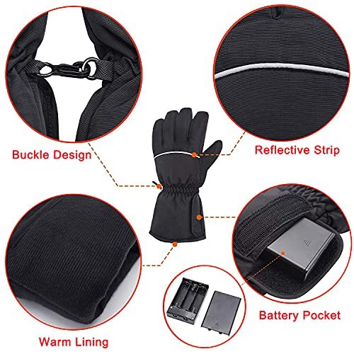 Unisex Electric Battery Powered Waterproof Warm Touchscreen Heated Gloves for Sports-xinru shop