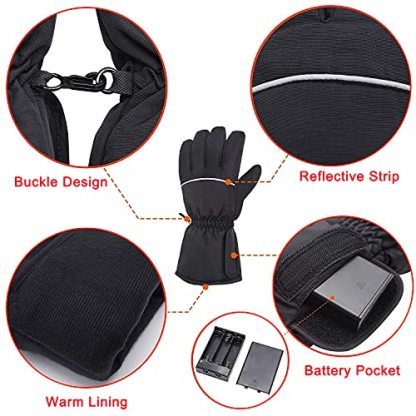 Unisex Electric Battery Powered Waterproof Warm Touchscreen Heated Gloves for Sports-xinru shop