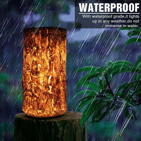 Solar Garden Stump Landscape Light Outdoor Decor-xinru