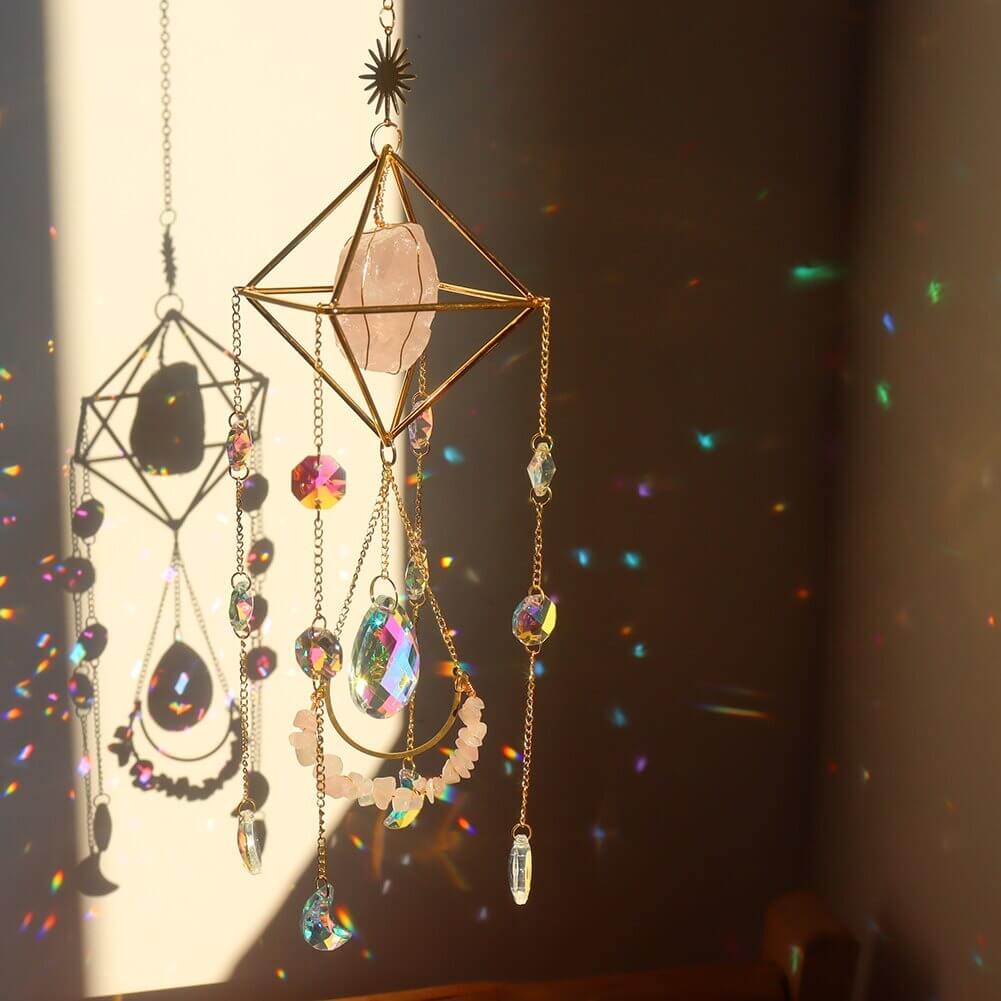 Sun Catcher Handmade Crystal Wind Chimes Garden Curtain Decoration-xinru