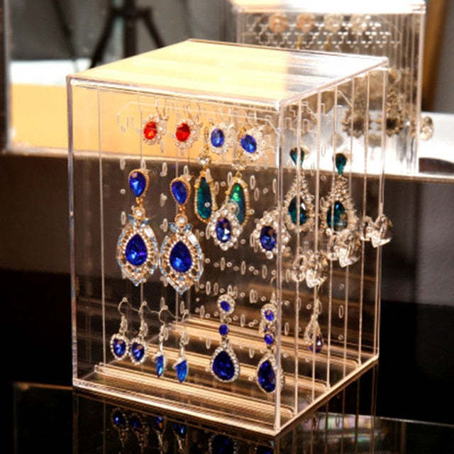 Multifunctional Large Capacity Transparent Jewelry Box Dustproof Display Stand-xinru