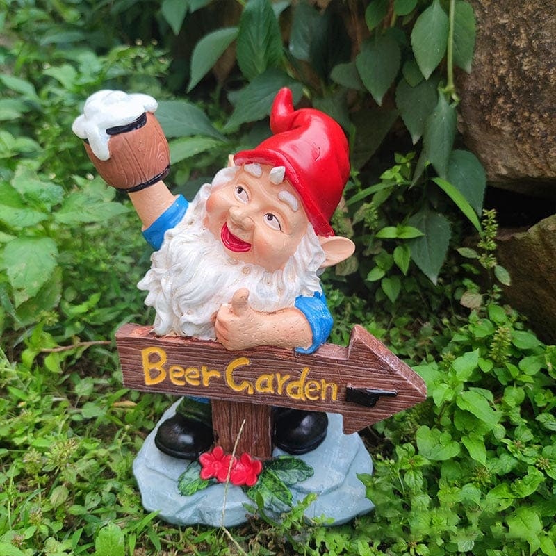 Beer Garden Sign Gnome Statue Lawn Ornament-xinru
