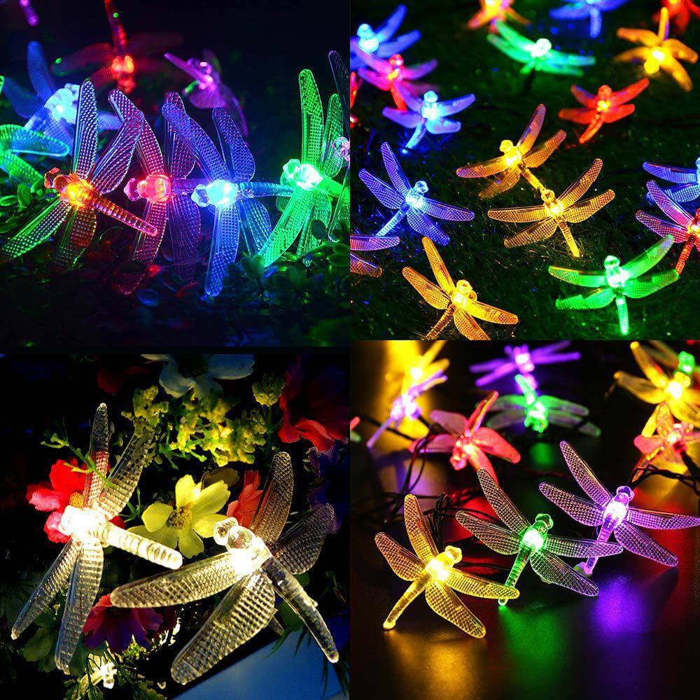 Outdoor Solar Dragonfly Waterproof LED Lights Festival Party Decoration-xinru