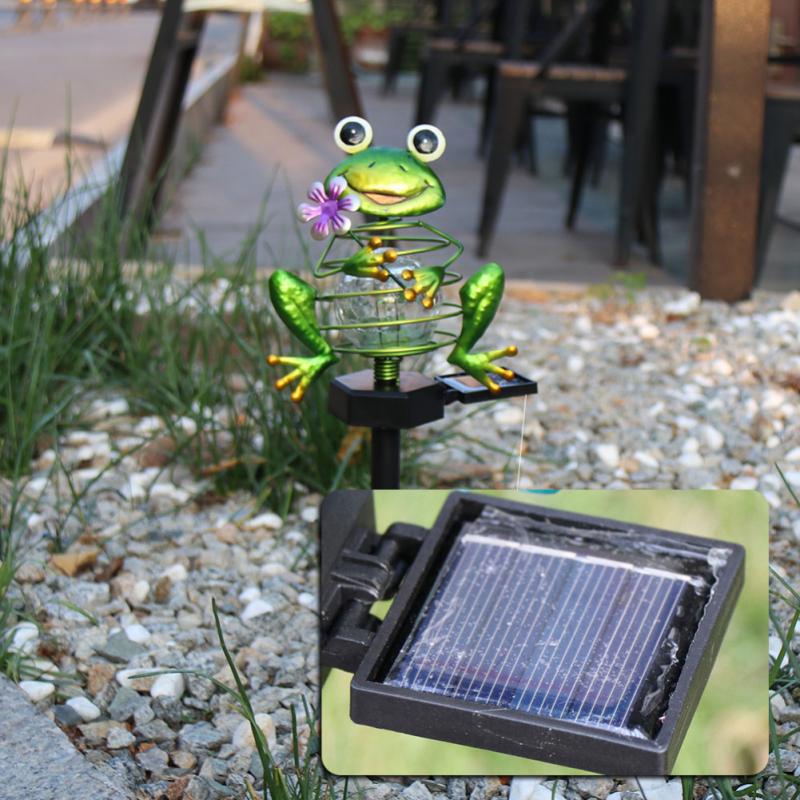 LED Solar Powered Lawn Light Frog Ground Plug Spring Lamp Garden Decoration-xinru