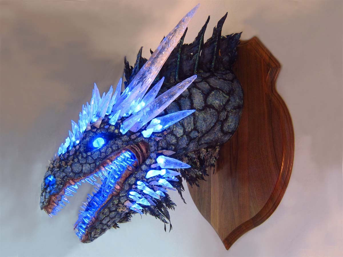 The Domineering Evil Dragon Wall Sculpture Lamp Decoration-xinru