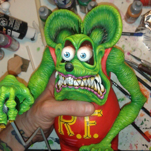 Rat Fink Collectible Model Toy Spooky Halloween Decoration-xinru