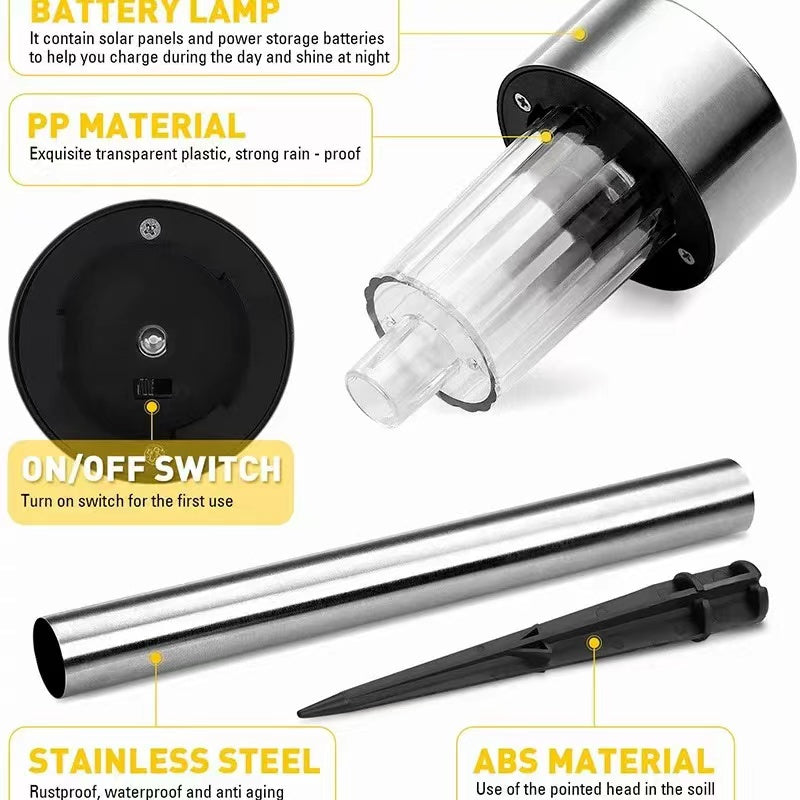 Waterproof Cool White Outdoor Solar Powered Patio Stake Lights-xinru