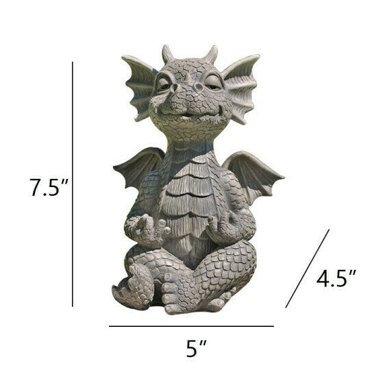 Gnome Meditation Yoga Dragon Garden Statue Decoration-xinru