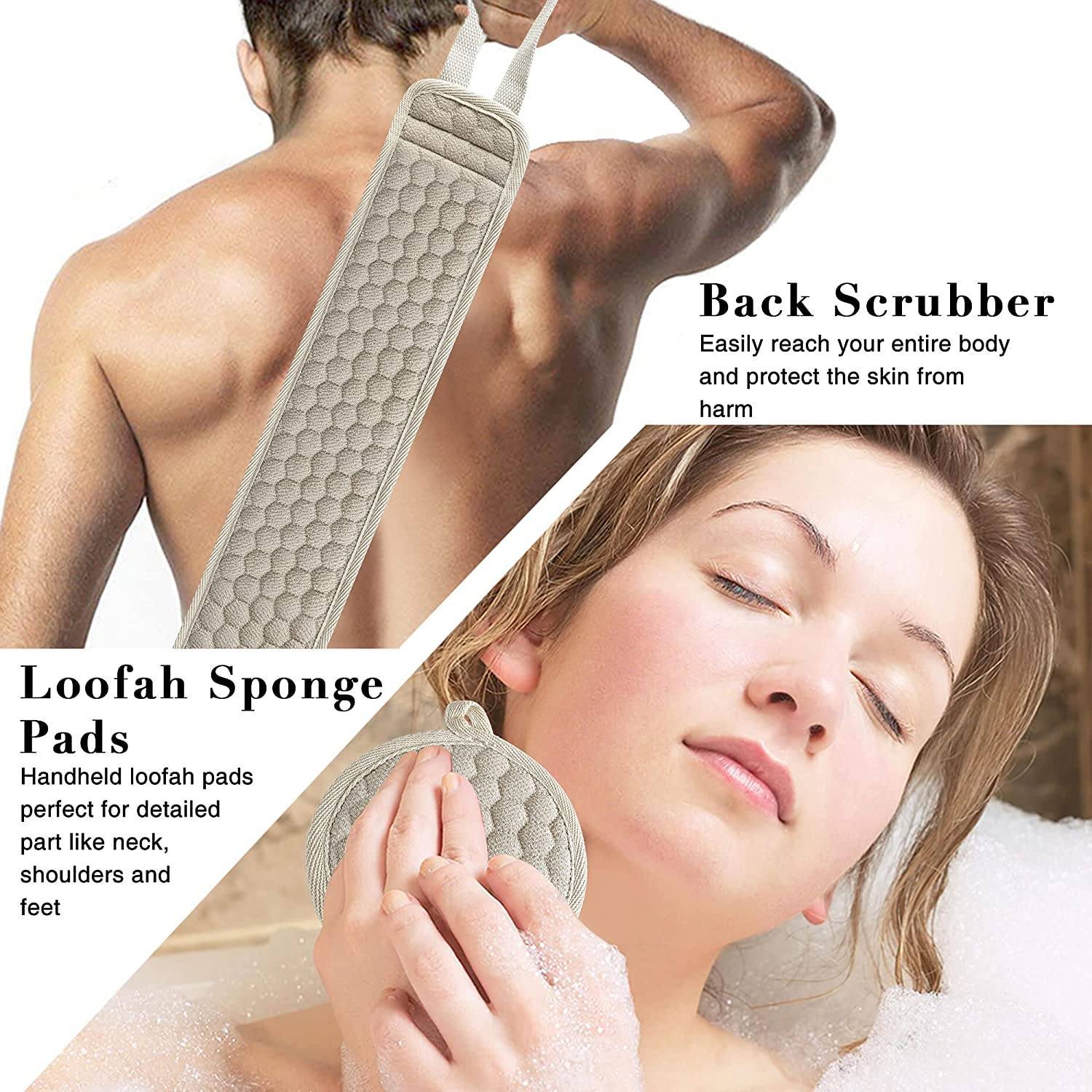 Exfoliating Loofah Pads Body Bath Sponge Back Scrubber Brush-xinru