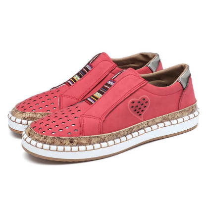 Casual Breathable Hollow Slip-On Flat Loafers-xinru