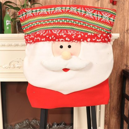Christmas Chair Covers Santa Snowman Xmas Dinner Chair Back Cover-xinru shop