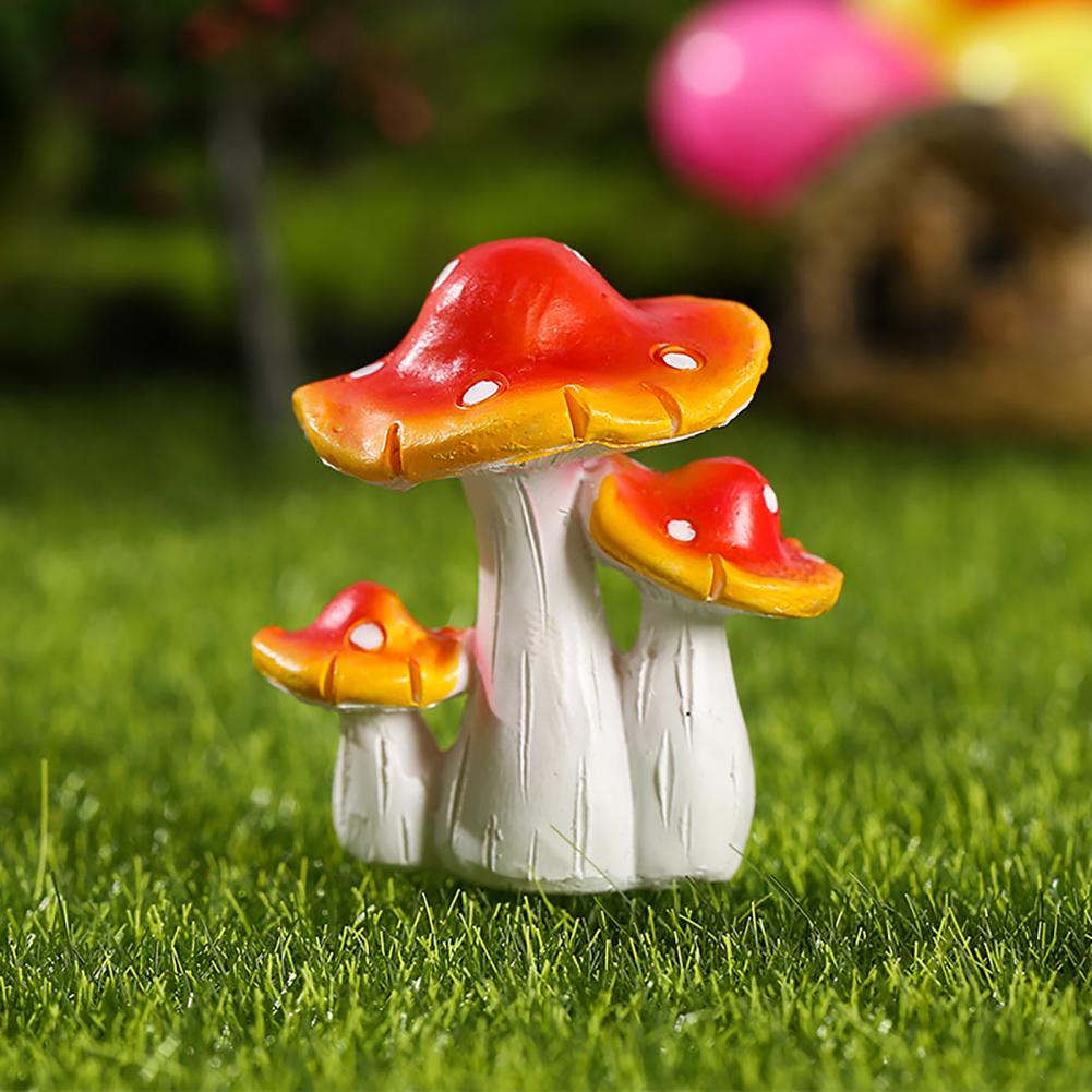 Desktop Ornament Realistic Looking Creative Resin Mini Artificial Mushroom Statue-xinru