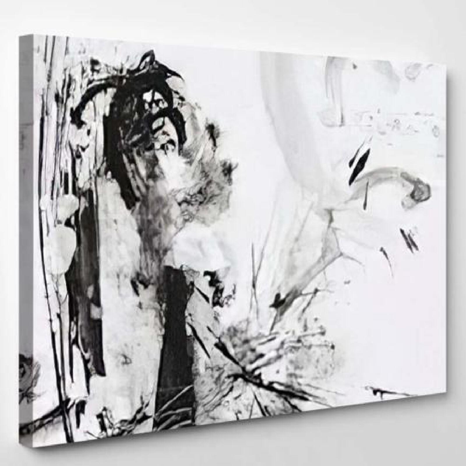 Black White Abstract Brush Painting-xinru shop