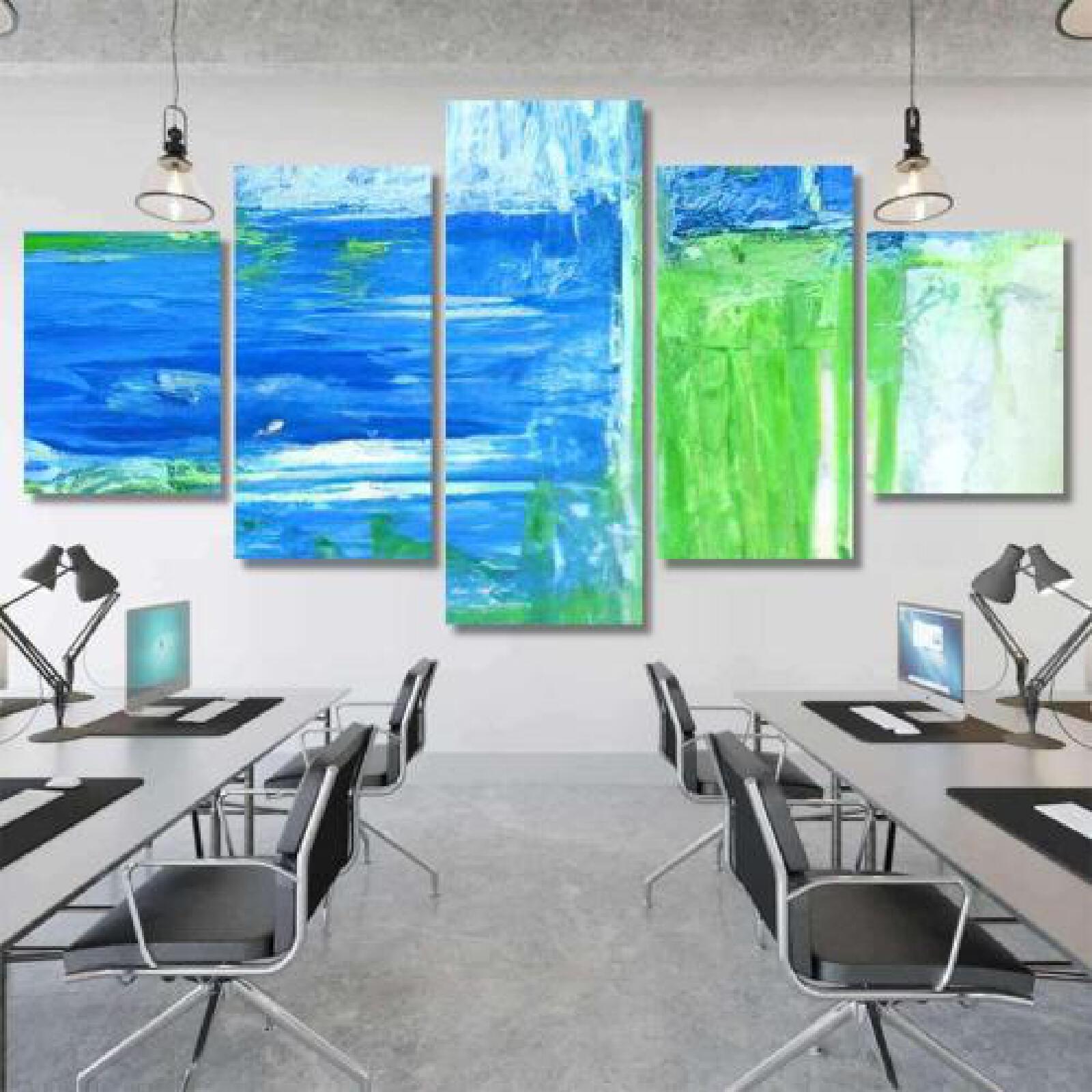 Blue Green Abstract Art-xinru shop