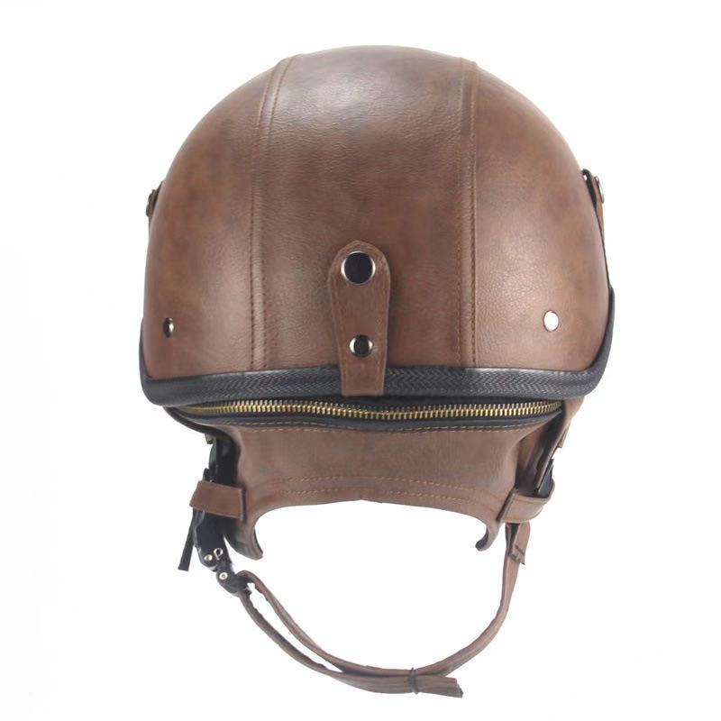 Leather Vintage Motor Helmet-xinru shop