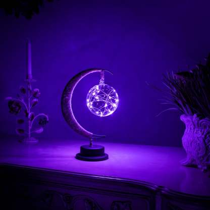LED Moon Rattan Ball Light Line Rattan Handmade Hemp Rope Iron Night Light-xinru