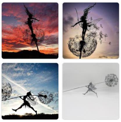 Metal Garden Decorative Stake Fairies Dandelions Dance Together-xinru