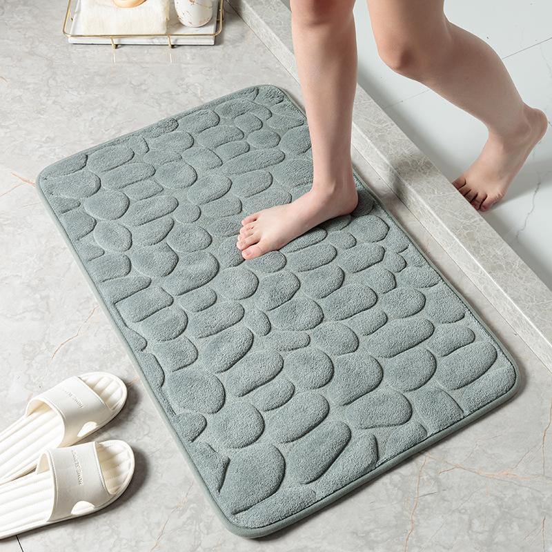 Bath Mat Bath Rug Non-slip Pebble Stone Bathroom Carpet-xinru shop