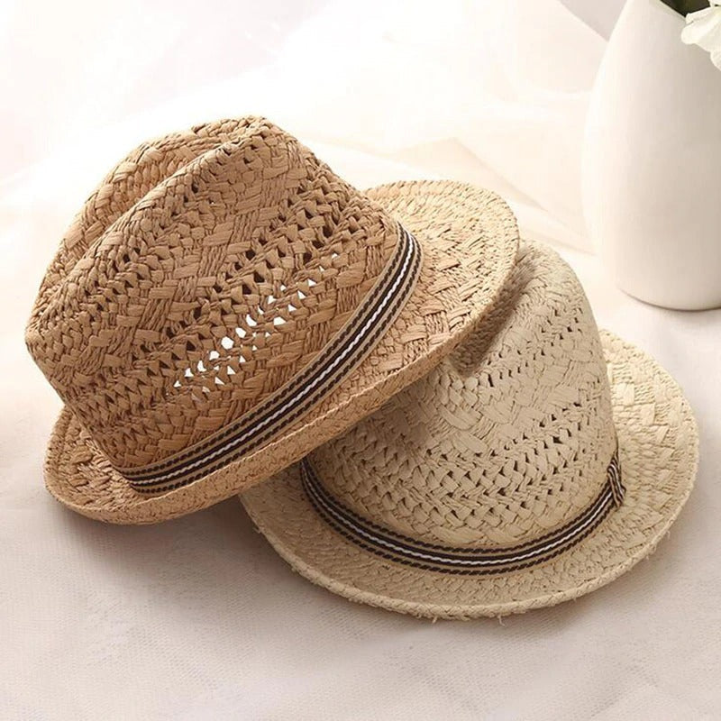 Men's Straw Fedora Vintage Panama Hat-xinru