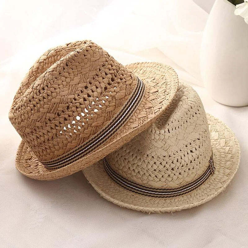 Men's Straw Fedora Vintage Panama Hat-xinru