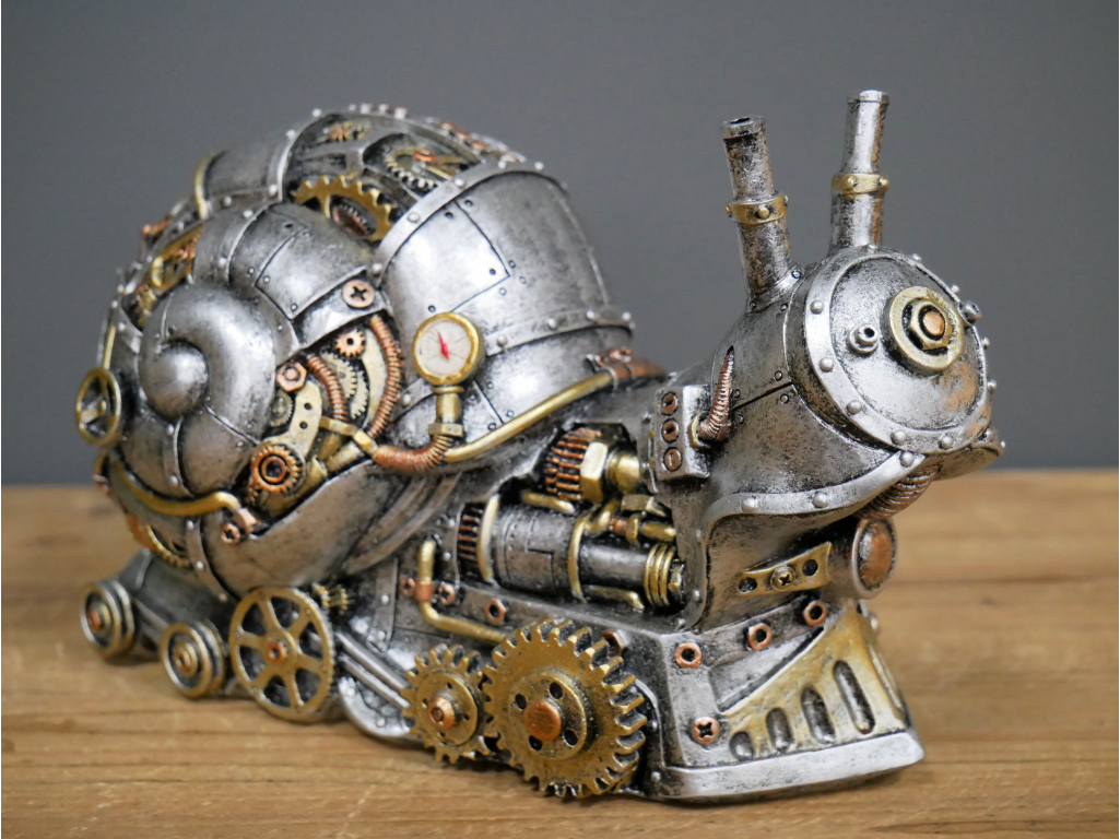 Resin Statue Mechanical Punk Style Animal Shape Snail Table Decoration-xinru