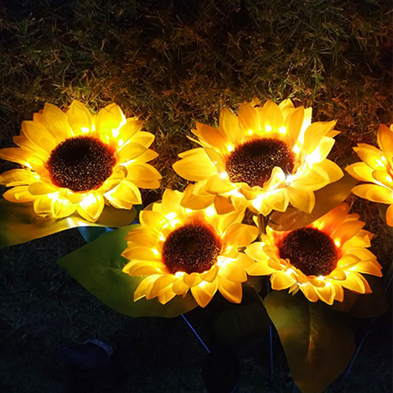 Outdoor Waterproof Solar Sunflower Garden Decor Lights-xinru