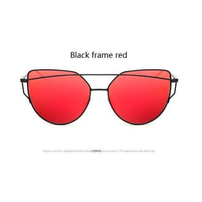 Classic Women's Fashion Metal Big Cat Eye Sunglasses-xinru