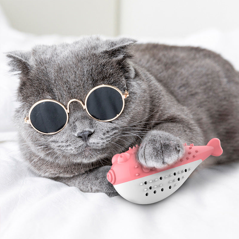 Puffer Fish Toothbrush With Sound Cats Toys-xinru