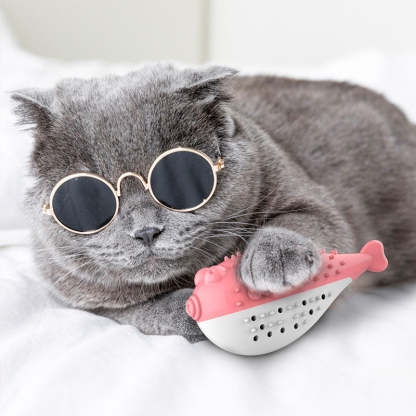 Puffer Fish Toothbrush With Sound Cats Toys-xinru