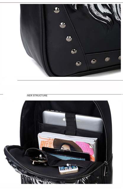 3D Lion King of the Jungle Leather Backpack-xinru shop