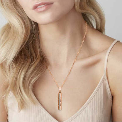 Mother's Day Gift Personalized Custom Engraved 3D Bar Necklace-xinru