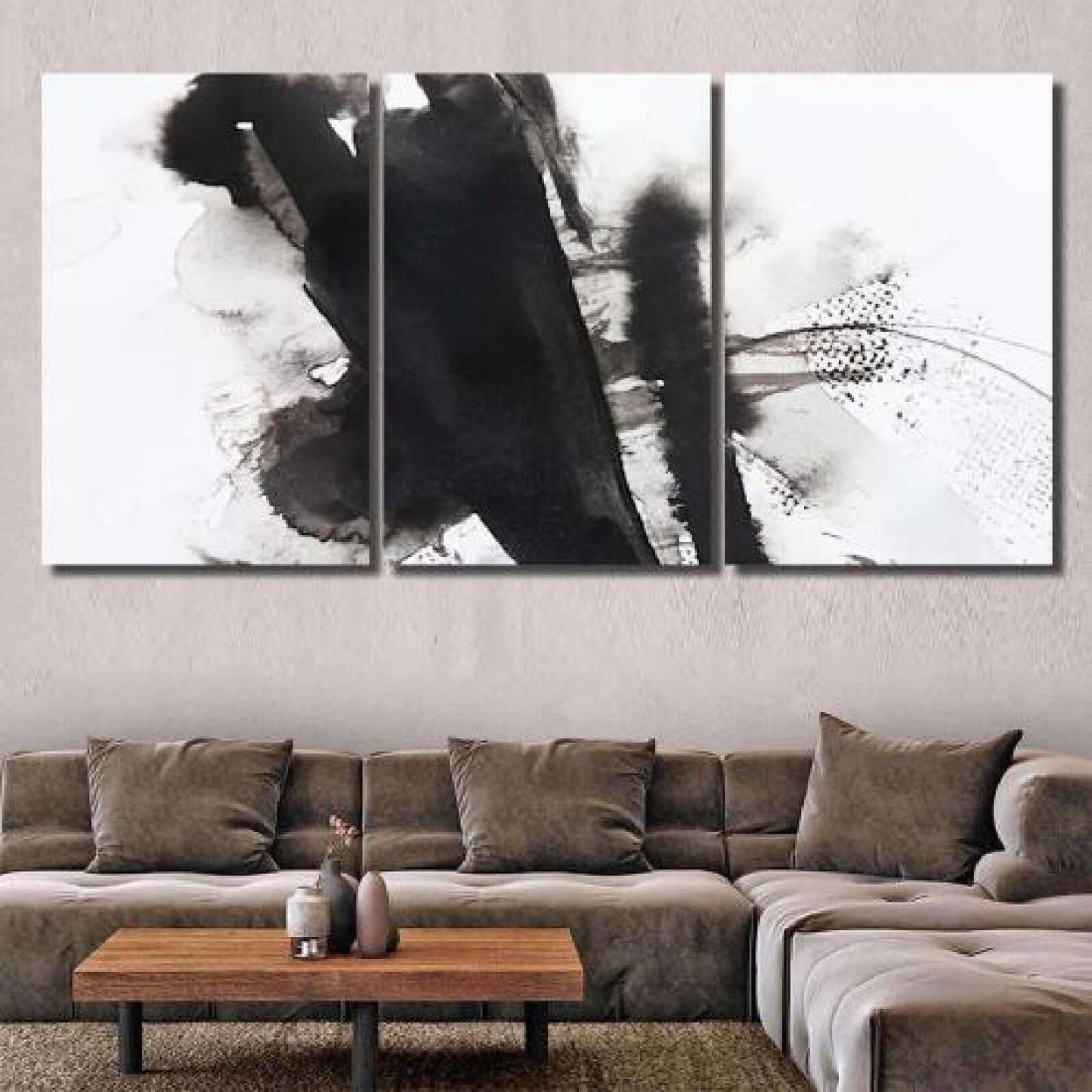 Black White Abstract Brush Painting-xinru shop