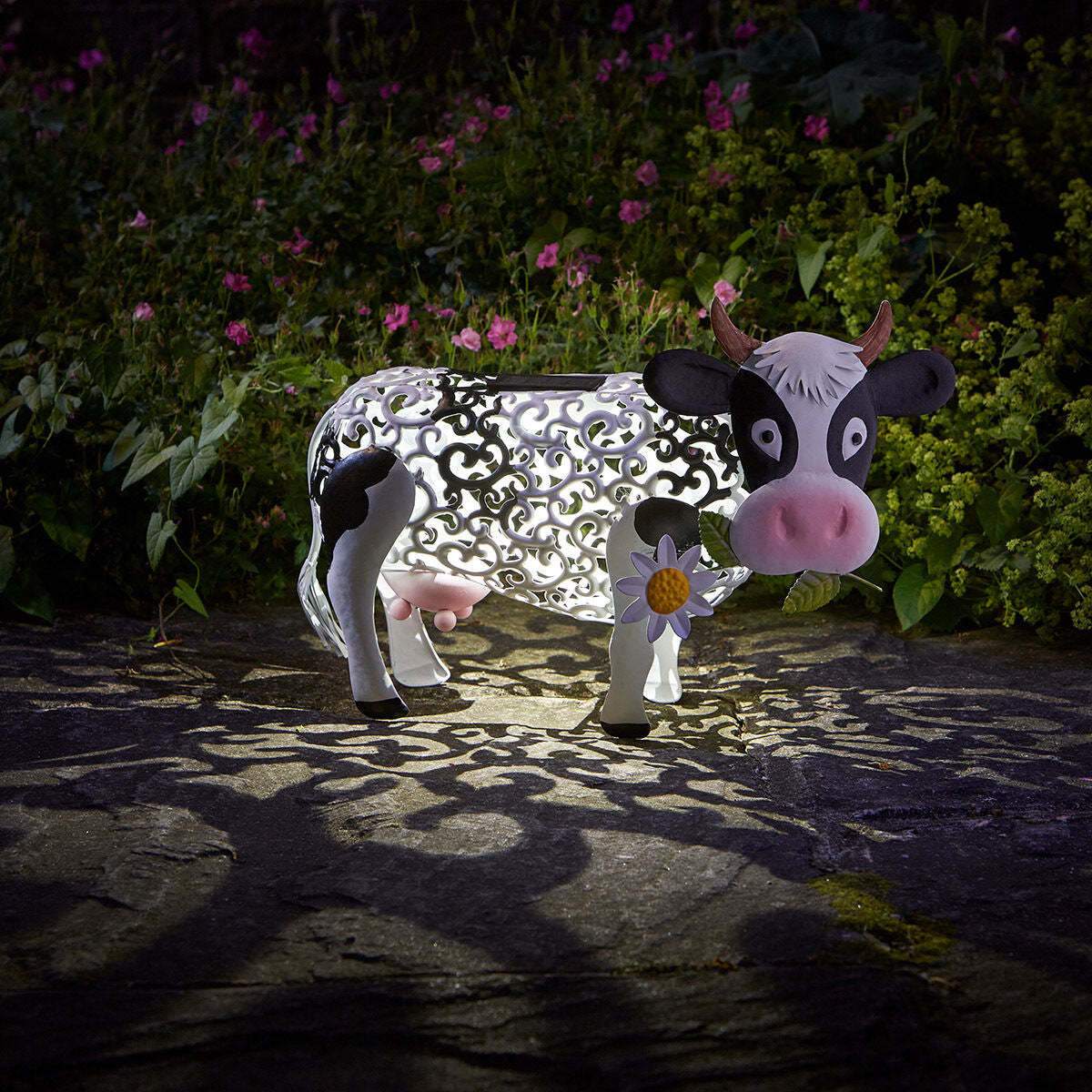 Animal Shaped Garden Decorative Iron Cock Cow LED Solar Light-xinru