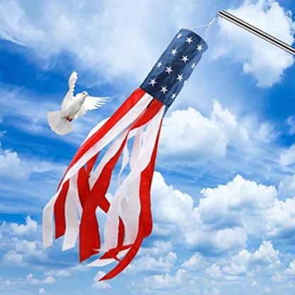 American Flag Windsock outdoor Embroidered Stars Stripes USA flag 40 Inch-xinru