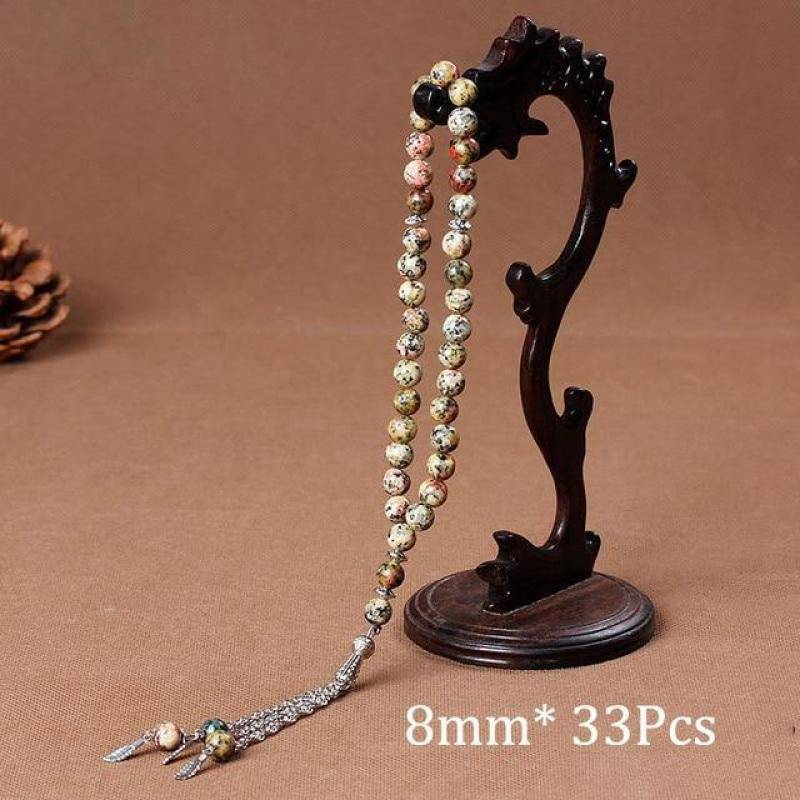 Natural Stone Agates Tassel Rosary Meditation Prayer Bead-xinru