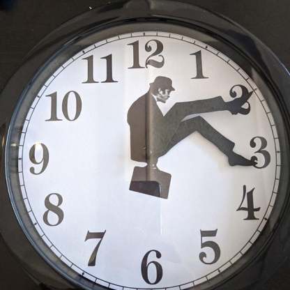 Ministry Of Silly Walks Clock with Glass Front Cover-xinru