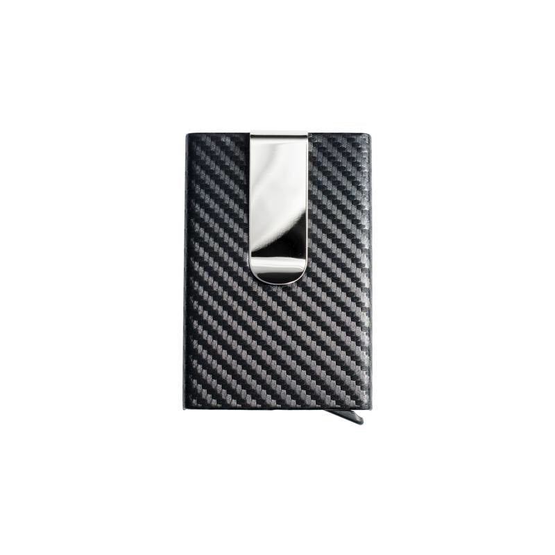 Carbon Fiber Metal Men's Creative Anti-theft Brush Slim Card Holder-xinru