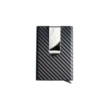 Carbon Fiber Metal Men's Creative Anti-theft Brush Slim Card Holder-xinru
