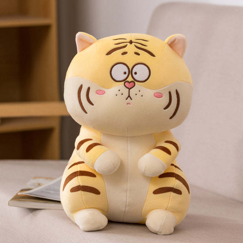 Cute Cartoon Chubby Tiger Stuffed Plush Doll Toy Pillow-xinru