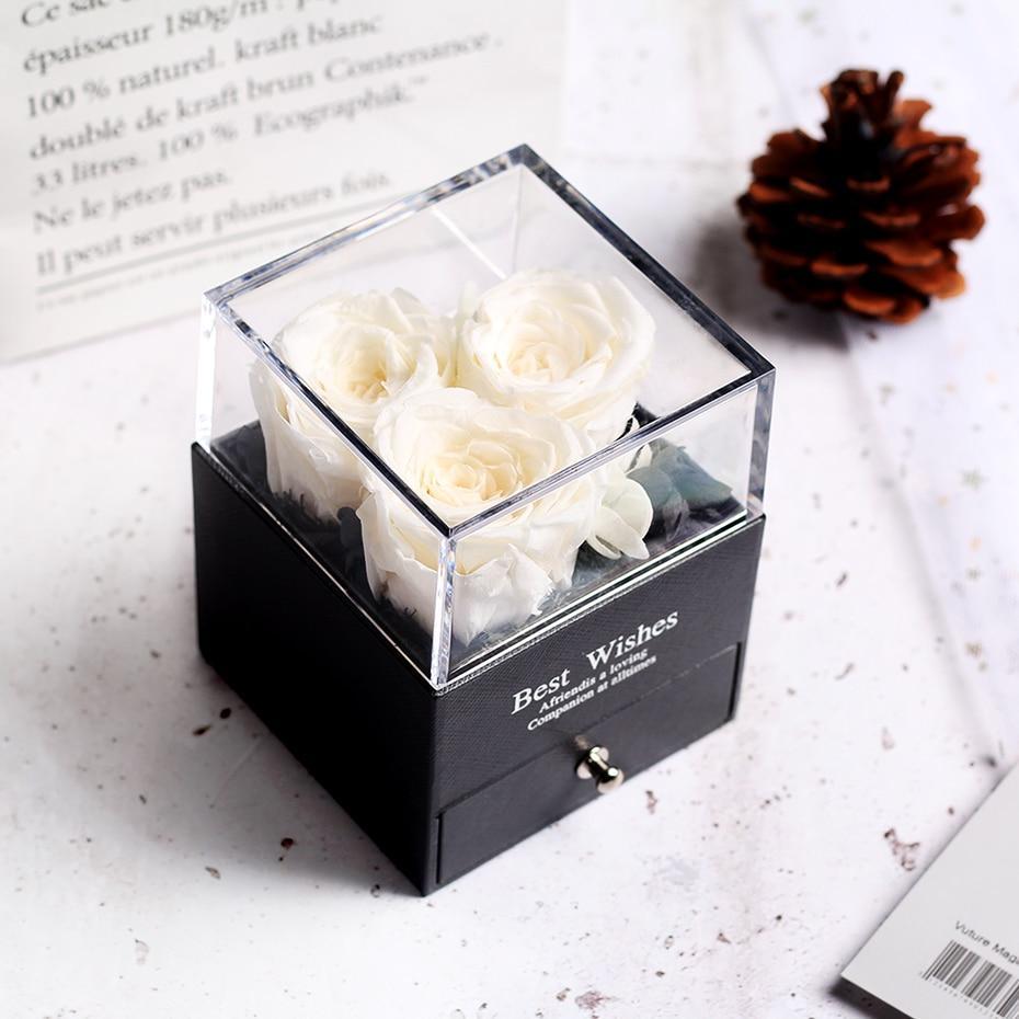 Immortal Preserved Rose Teddy Bear Box Display-xinru