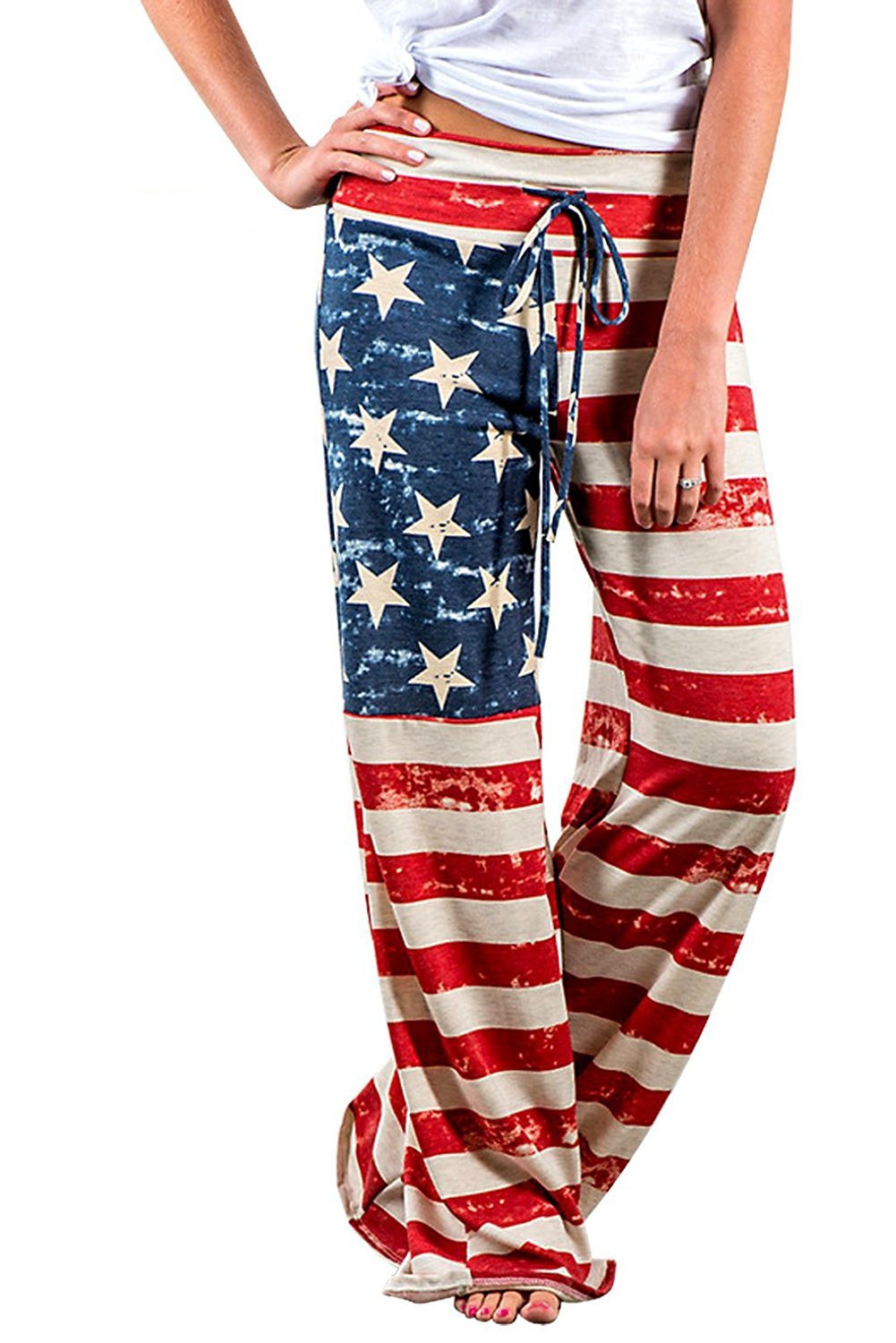 Women's Comfy Casual Pajama Pants Floral Print Drawstring Palazzo Lounge-xinru