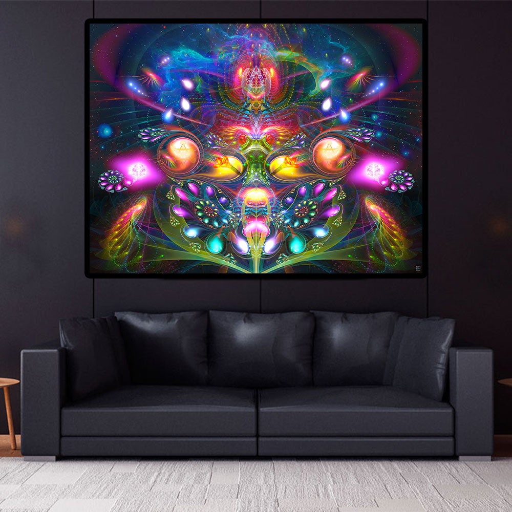 Dimitri the Frog Trippy Psychedelic Tapestry Wall Hanging-xinru shop